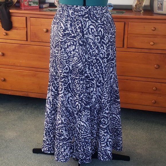 JM Collection Print Maxi Skirt S - Picture 1 of 3